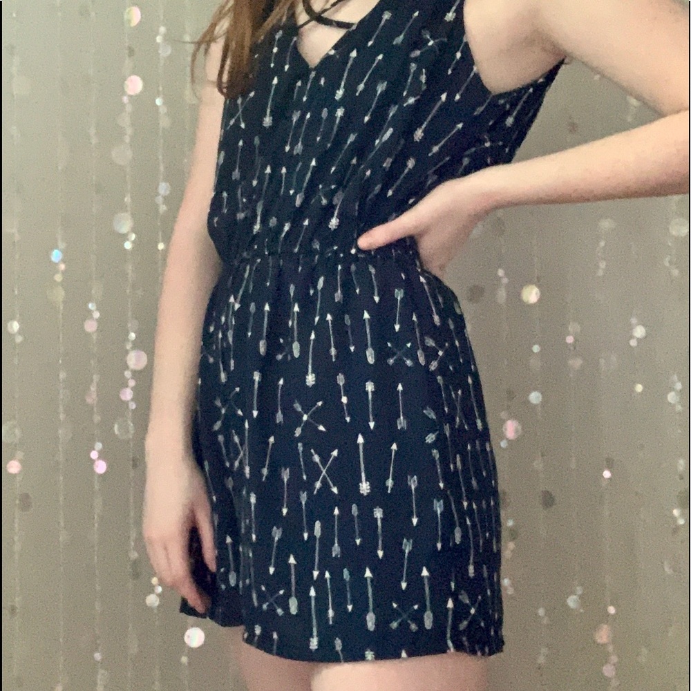 super fun romper with crossed neck!